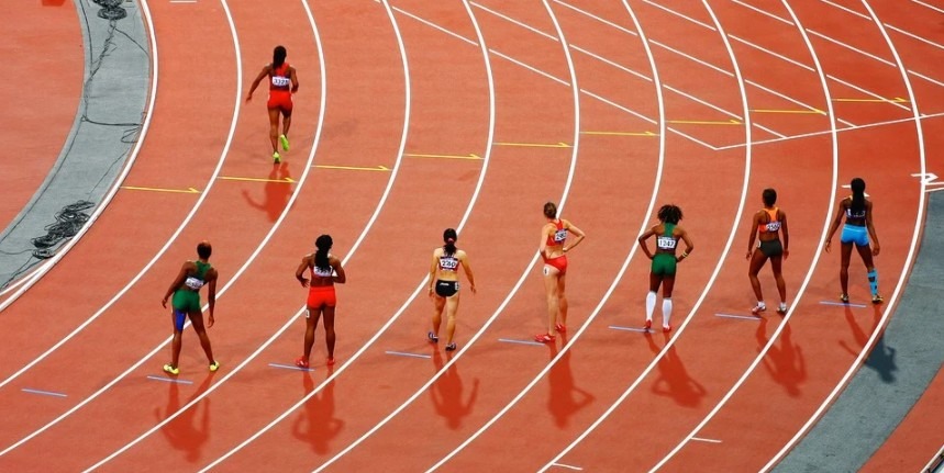 An image showing the racetrack for women during Olympic games