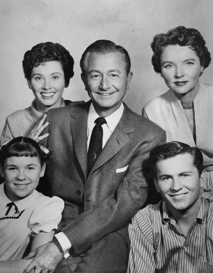 Cast photo of the Anderson family from the television program Father Knows Best