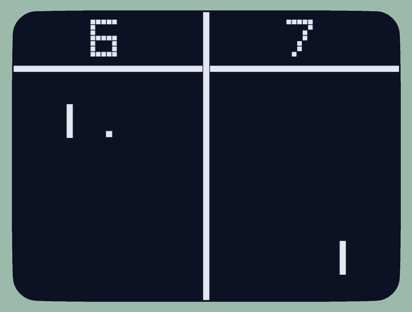 Display of 1970s video game PONG