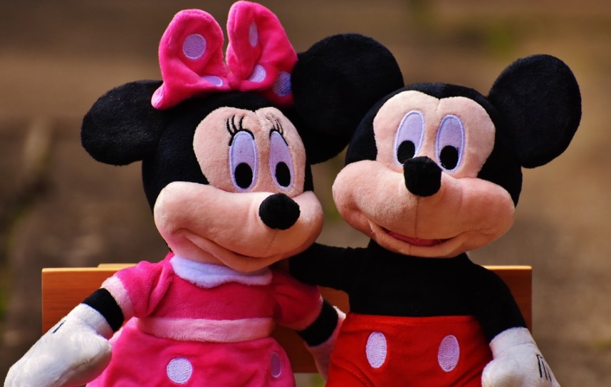 Famous creations of Walt Disney, Mickey Mouse, and Minnie Mouse
