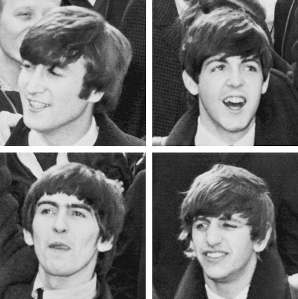 Four members of the famous musical band, The Beatles