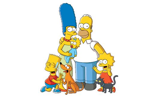 Illustration of The Simpsons family