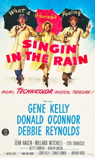 Poster for the American theatrical run of the 1952 musical film Singin’ in the Rain