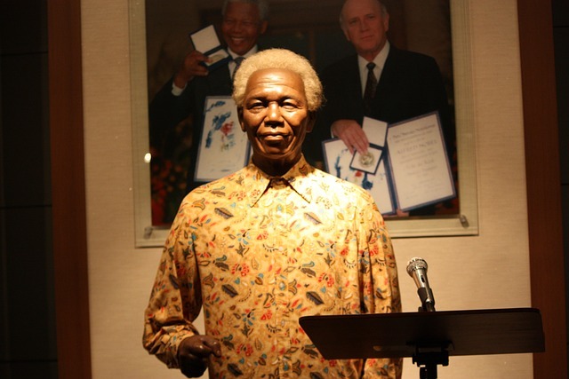 Statue of Nelson Mandela, major political activist who was imprisoned in the year 1964