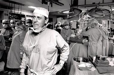 photo of Thomas Starzi after performing a transplant surgery