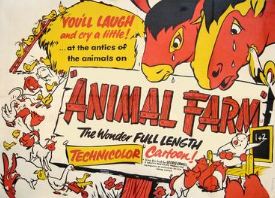 poster for the animated film, Animal Farm