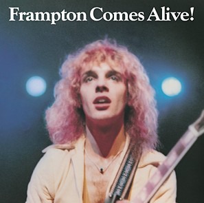 the cover for Frampton’s album Frampton Comes Alive, featuring the artist holding a musical instrument