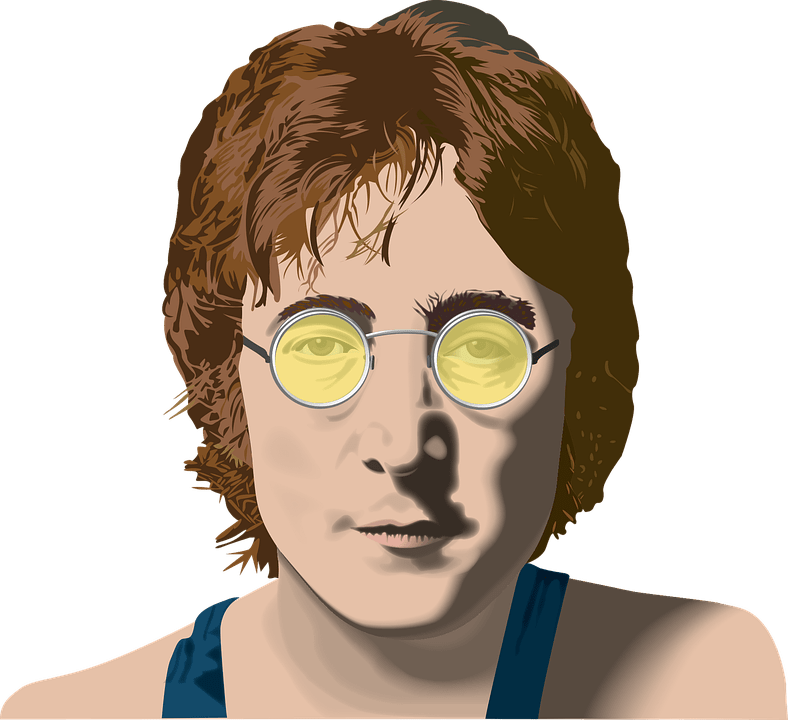 A vector graphic art of John Lennon’s portrait