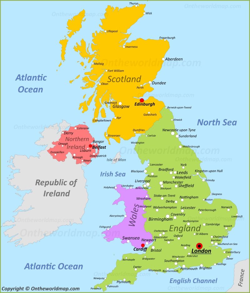 Explore the United Kingdom with a map