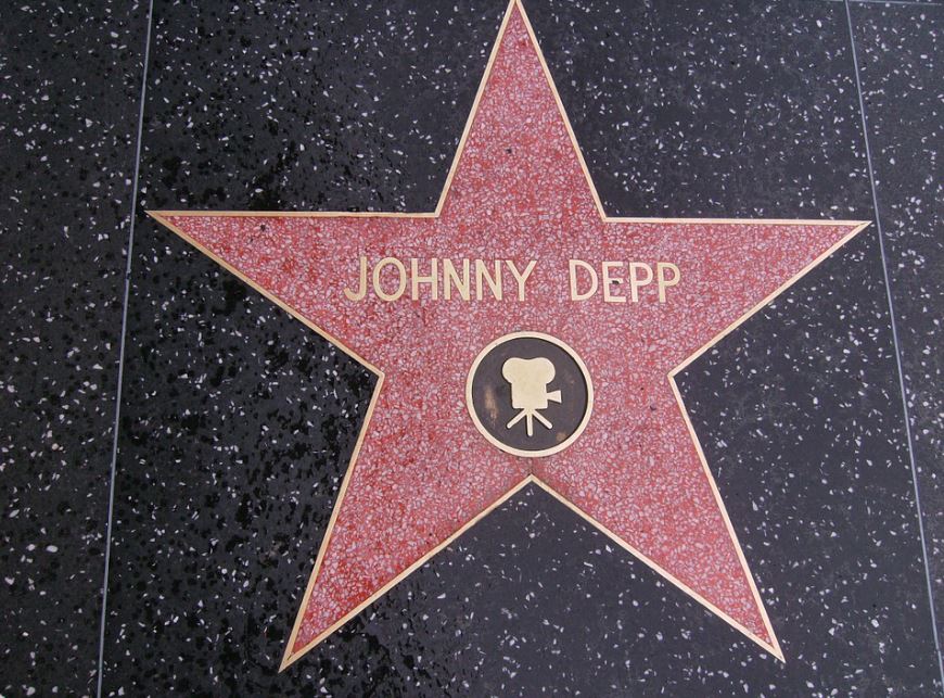 Johnny Depp’s star in the Hollywood Walk of Fame