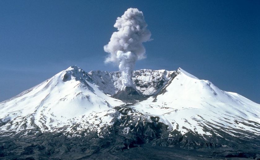 The eruption of Mount St. Helens