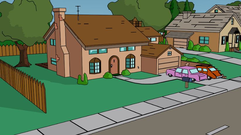 the iconic Simpsons family home
