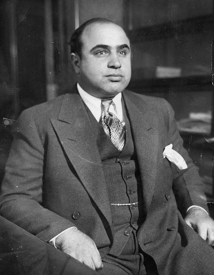 Al Capone wearing a suit