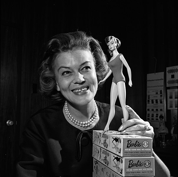Designer Charlotte Johnson with a 1965 doll