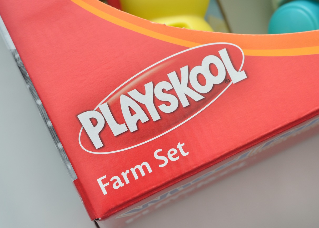 Playskool logo on a toy packaging