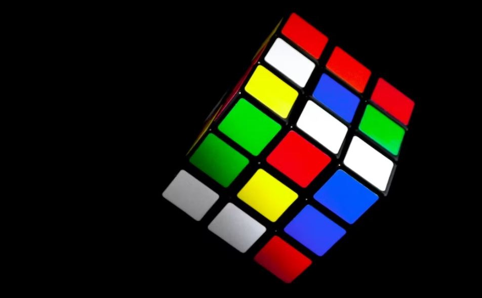 Rubik’s Cube on a black background