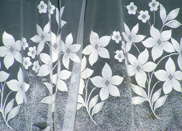 lace curtain with flower patterns