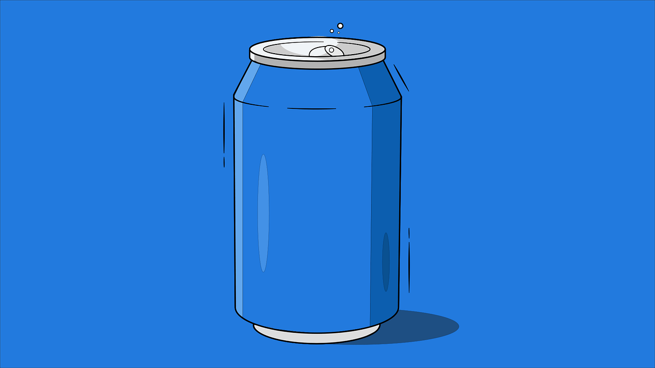 blue soda can