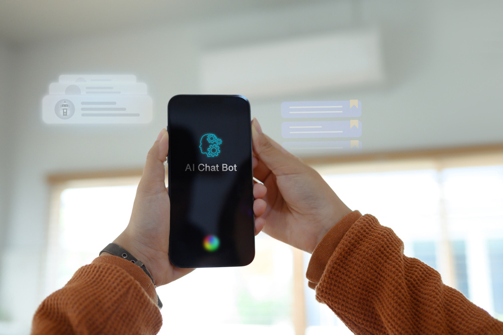 AI chat bot app on mobile phone to get support