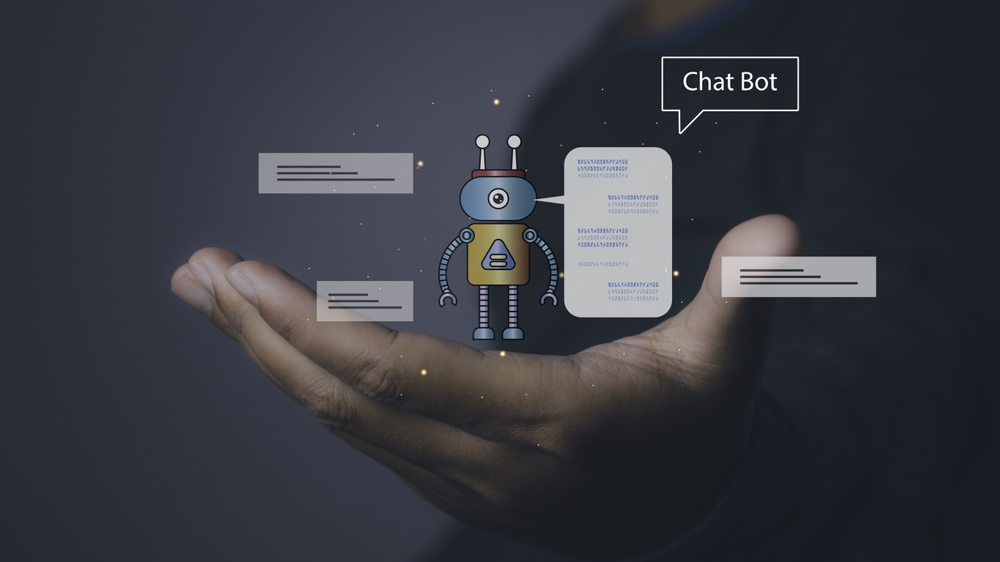 Man uses artificial intelligence chatbots automatically respond online messages