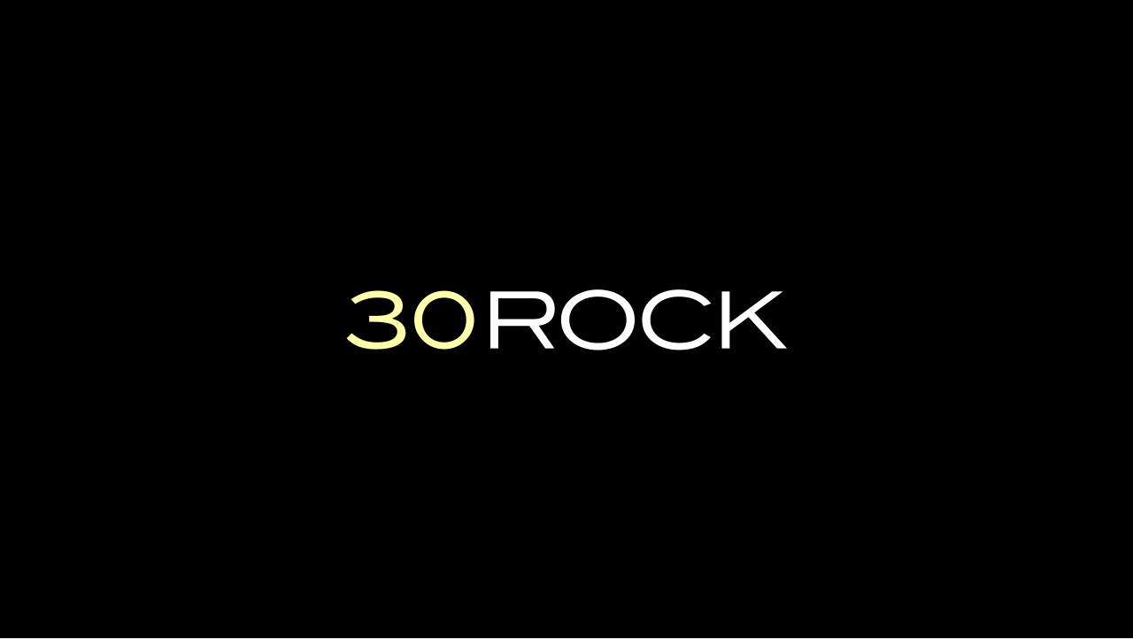 Black background with yellow and white block lettering