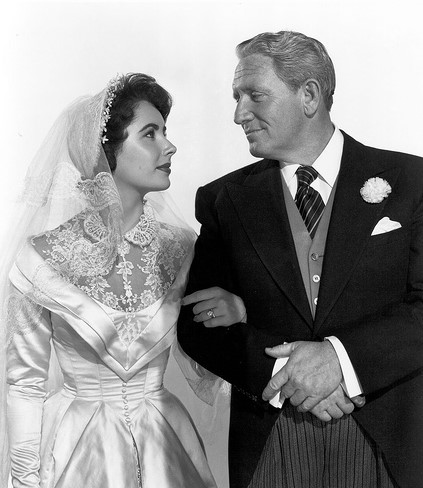 Stanley T. Banks (Spencer Tracy) and Kay Dunstan (Elizabeth Taylor) in the wedding scene