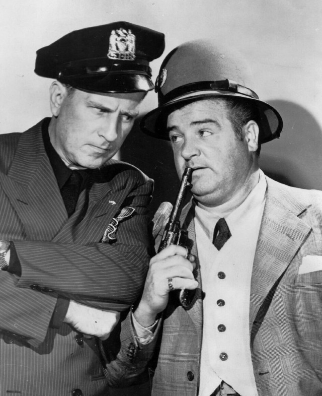 Photo of Bud Abbott and Lou Costello from their NBC Radio program.
