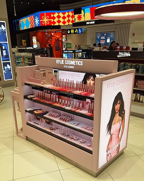 Kylie Cosmetics stand in duty free of Melbourne Airport, Australia