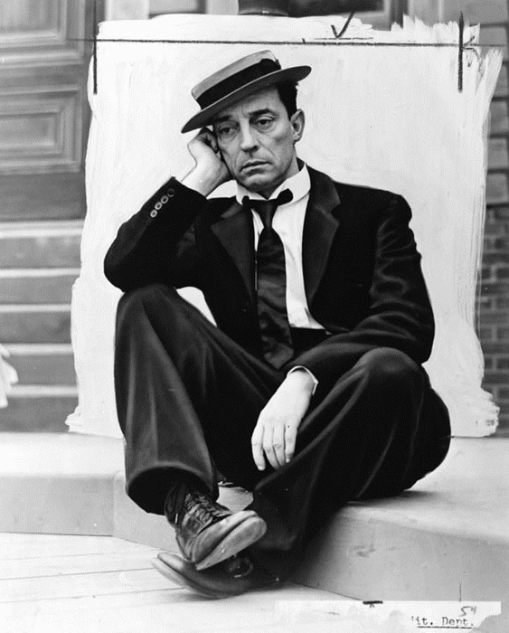 Keaton in costume with his signature pork pie hat, c. 1939