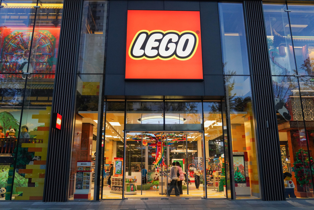 Chengdu, Sichuan, China - December 5, 2025: LEGO official store. Exterior view of the branded LEGO shop featuring logo and storefront