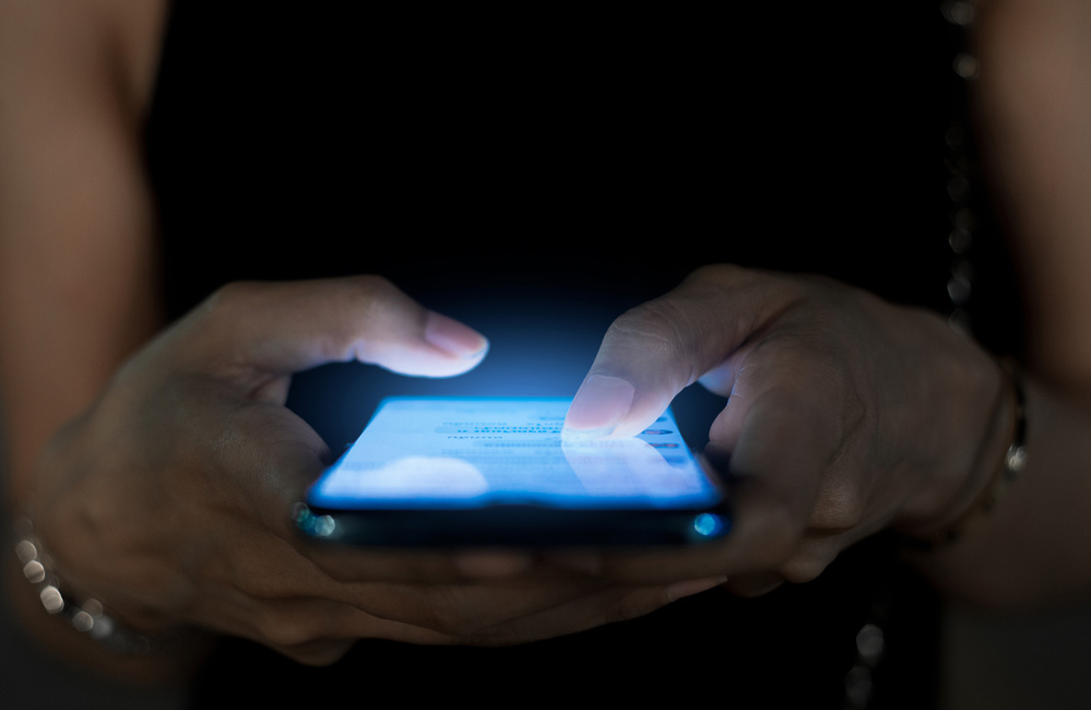 Businesswoman using smart phone ,Social, media, Marketing concept